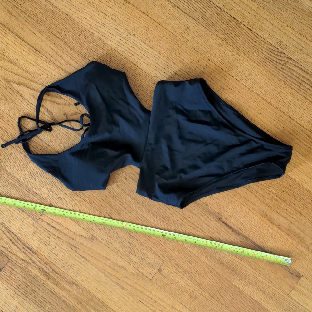 Aerie Black Cutout One Piece Swimsuit